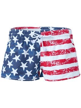 Venus Patriotic Stars & Stripes mid rise Swim Shorts - Red, White & Blue